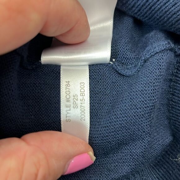 J. Crew Factory cg784 Navy Blue Contrast-trim Cardigan Sweater For Women size s - Picture 9 of 9